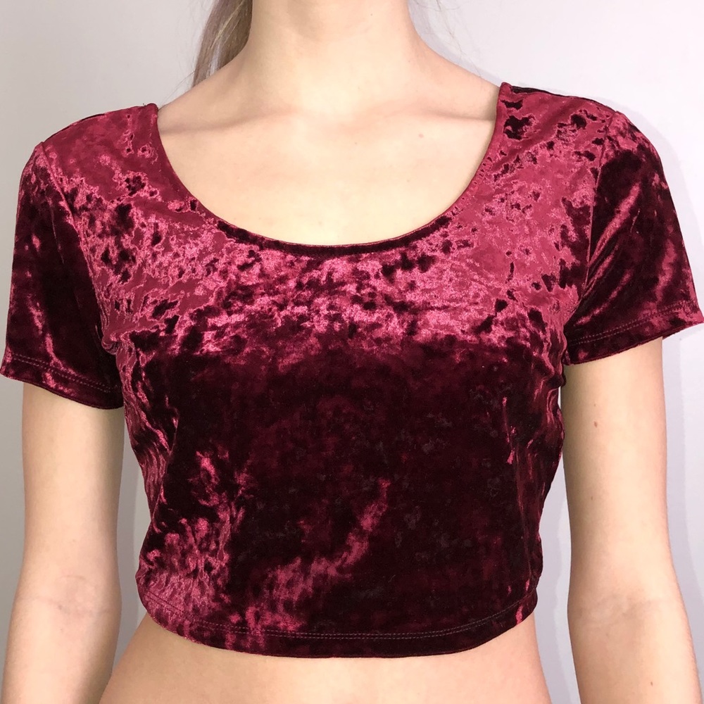 red velvet crop top from forever 21
